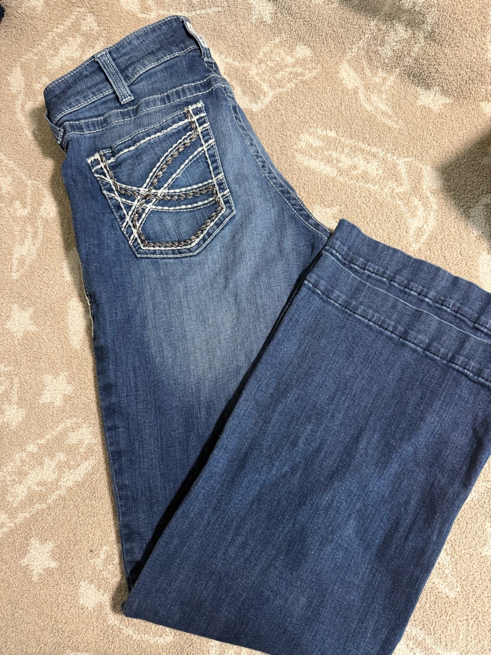 Ariat Women's Dark Blue Trouser Jeans with Embroidered Back Pockets